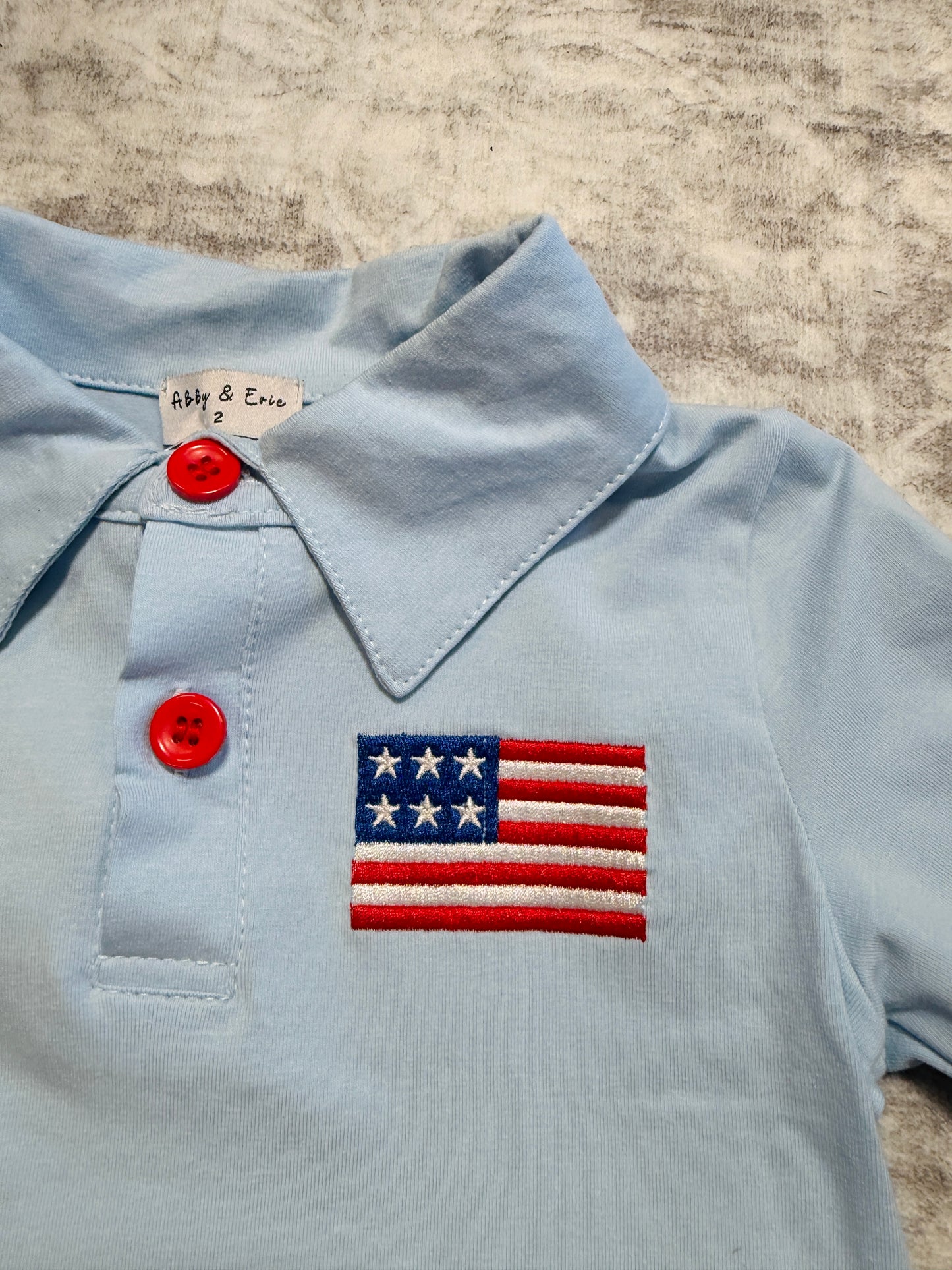 American Flag Smocked Shorts Set