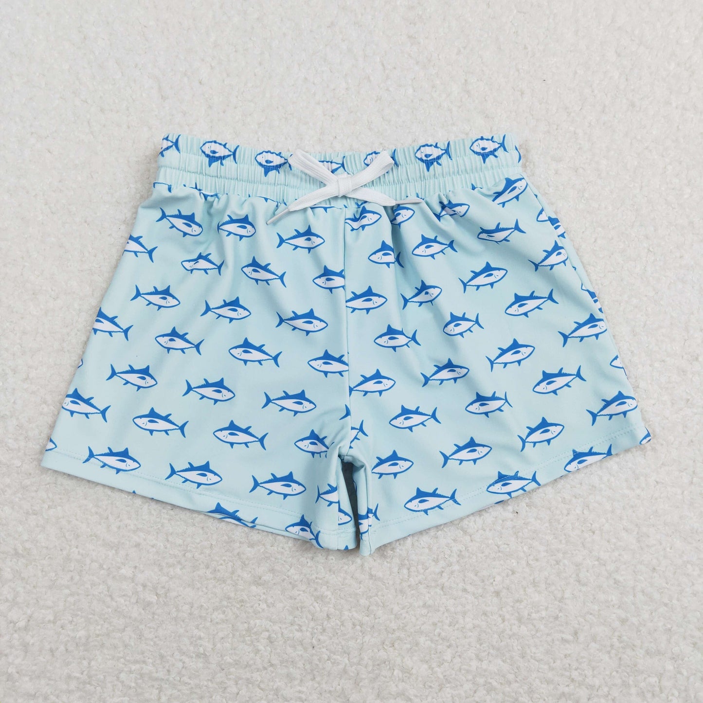 Blue Fish Boys Swim Trunks