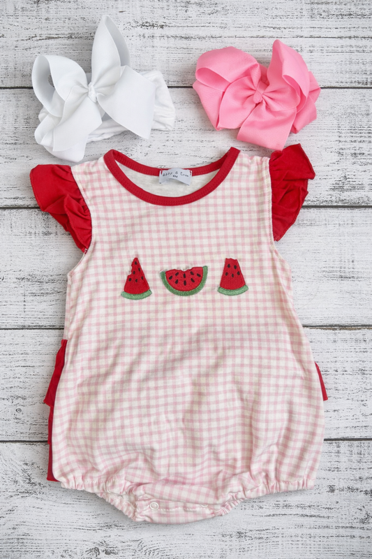 Pink Gingham Watermelon Bubble