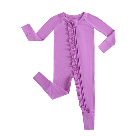 Luxie Lavender Ruffled Romper I Micro-Preemie I Convertible