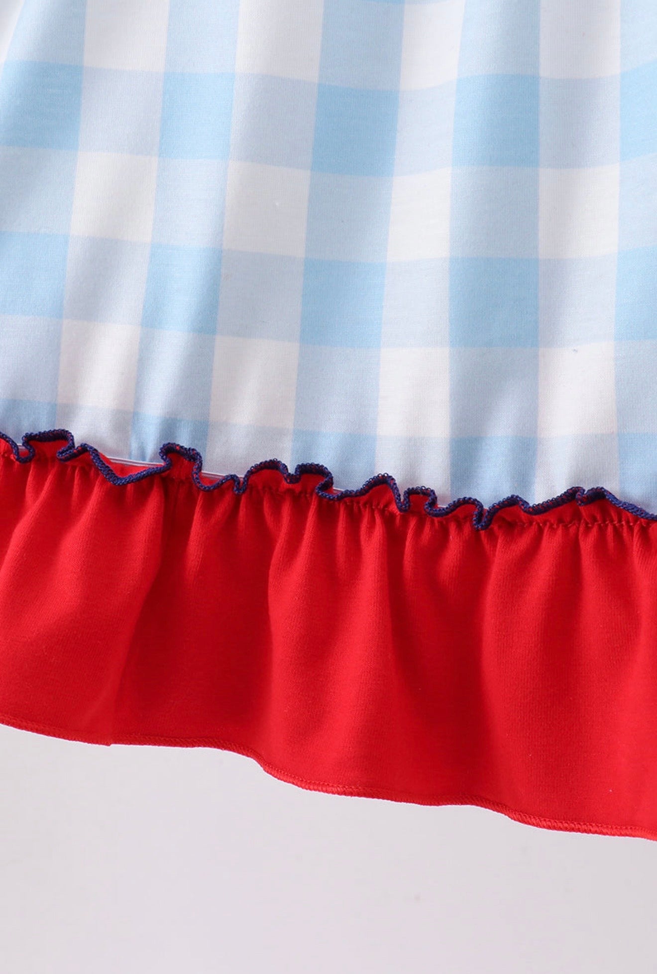 America Gingham Ruffle Dress