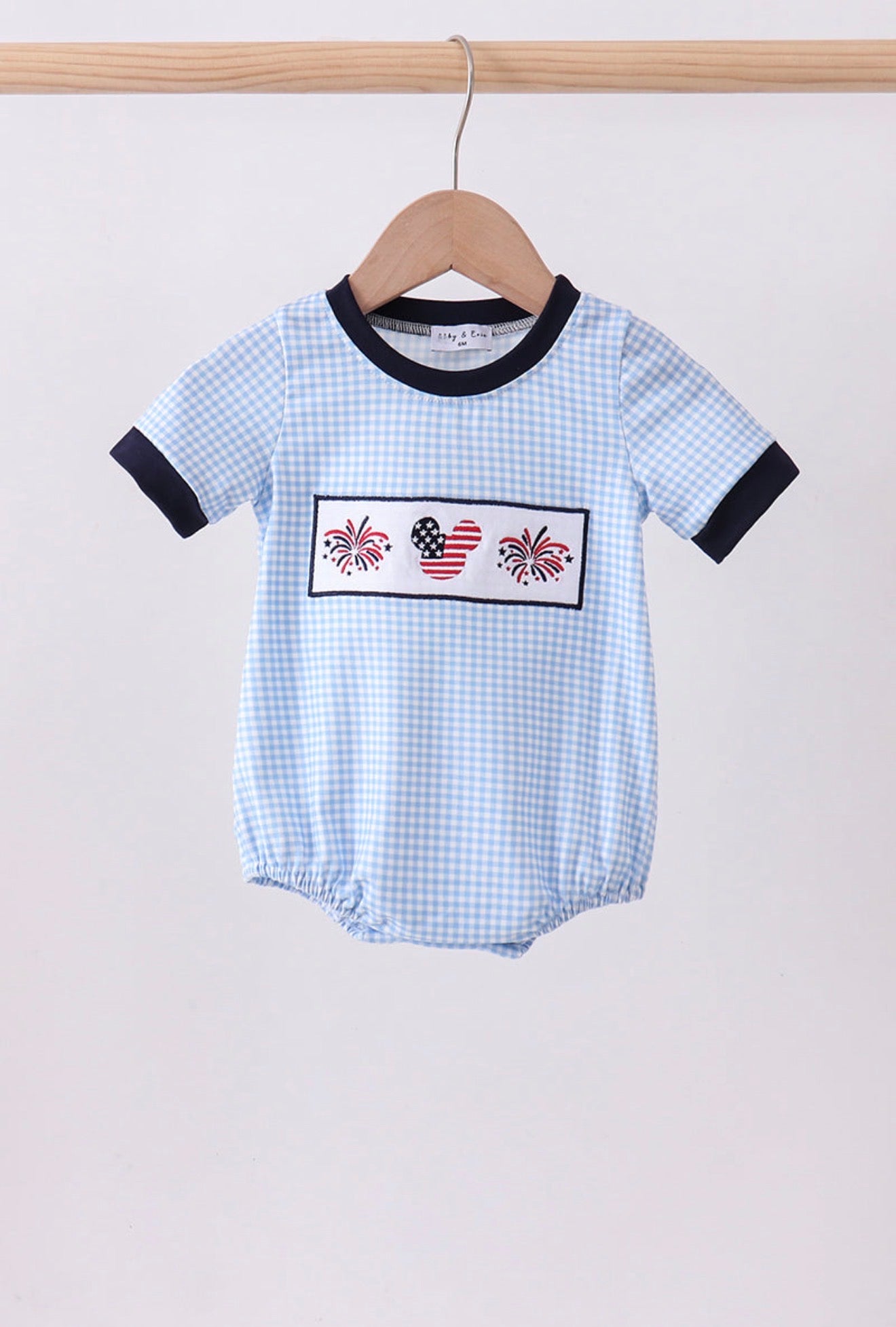 Blue Mouse Gingham Bubble