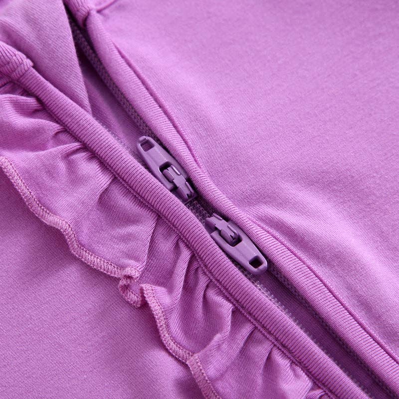 Luxie Lavender Ruffled Romper I Micro-Preemie I Convertible