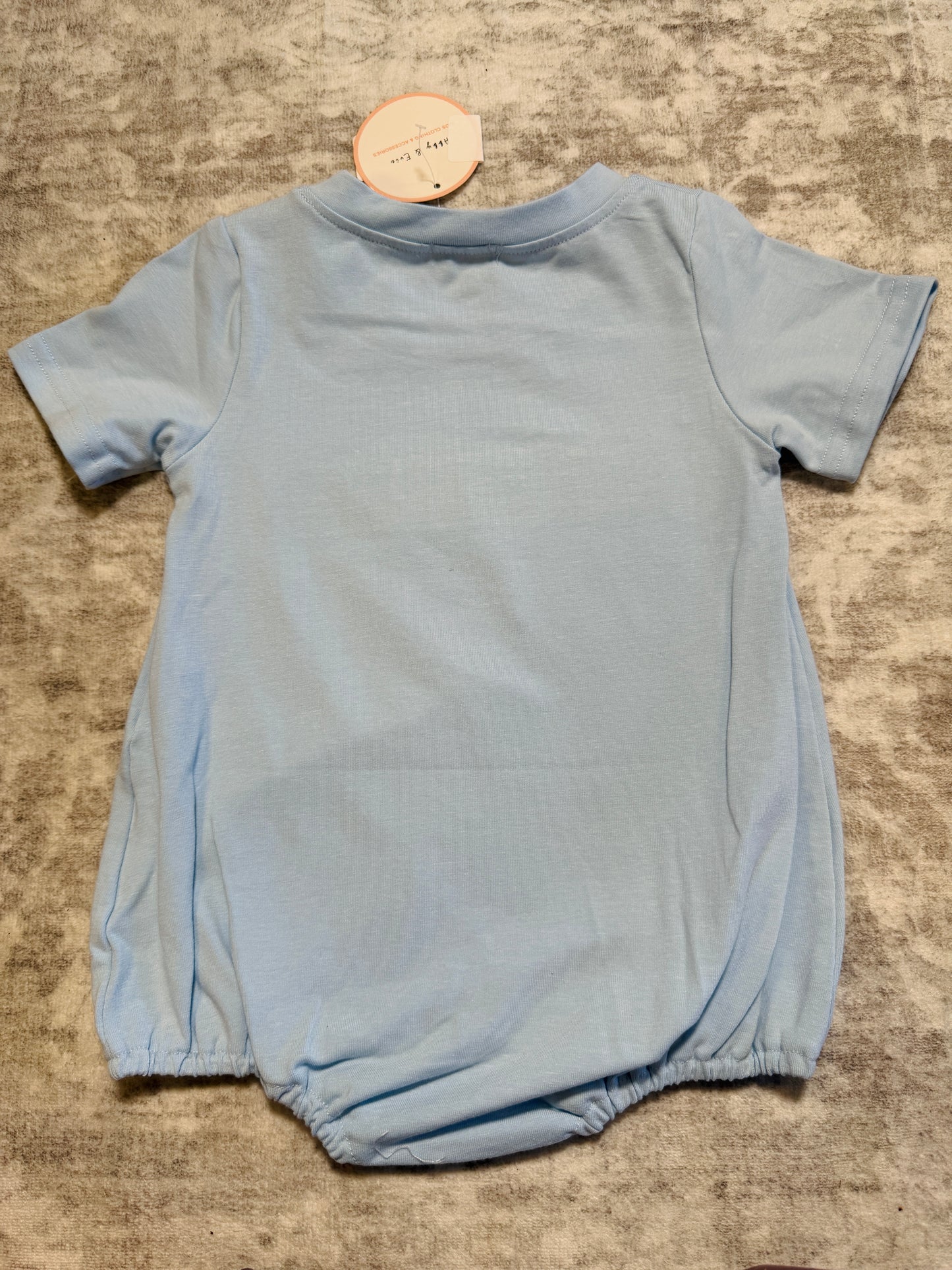 Blue Flag Smocked Bubble