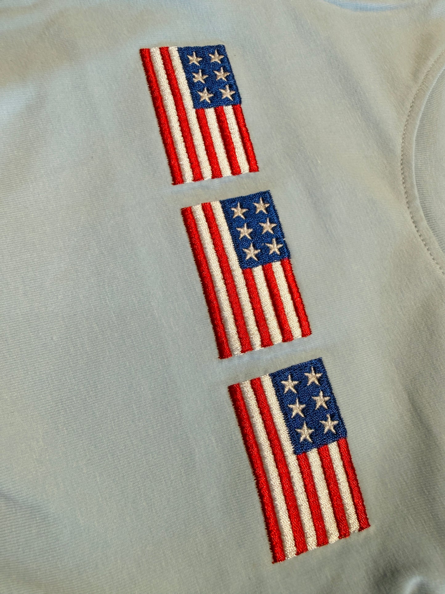 Blue Flag Smocked Bubble