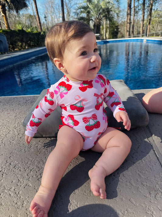 Strawberry Cherry One Piece Swimsuit