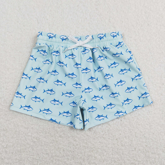 Blue Fish Boys Swim Trunks