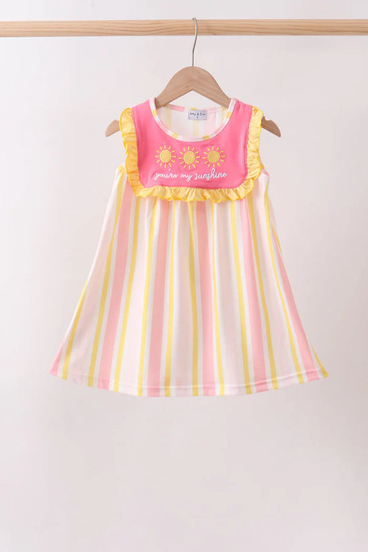 You're my sunshine embroidery Stripe Dress